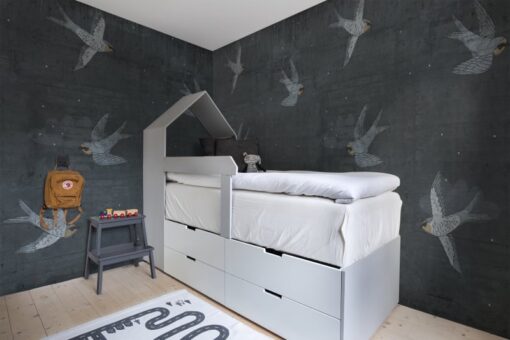 Concrete Art, Night Swallow Wallmural - Premium - Image 3