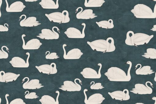 Cygne, Bleu Wallmural - Premium - Image 2