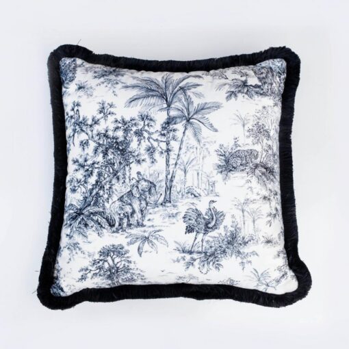 Black Tropical Jungle Pillow - EY106 - Image 3