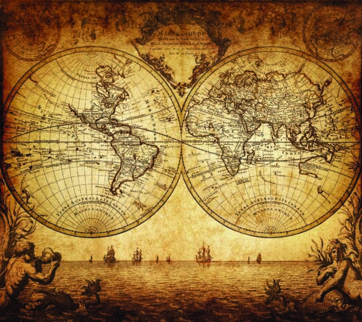 AGED GLOBE MAP MURAL WALLPAPER - Image 2