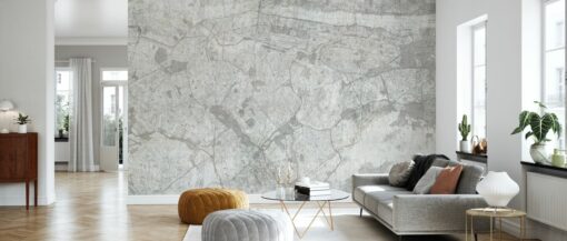 Concrete Wall with New York City Map - White