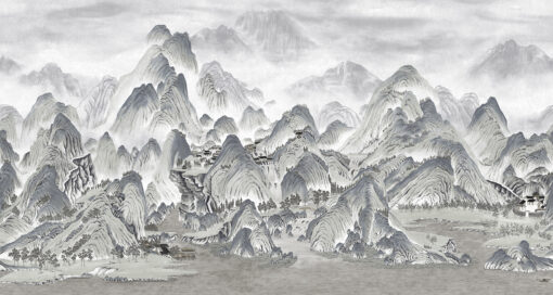 FJ318 Series | Mountains Design Mural Wallpaper Gray