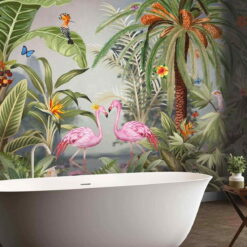 Amazon Flamingo Love Wallmural - A319