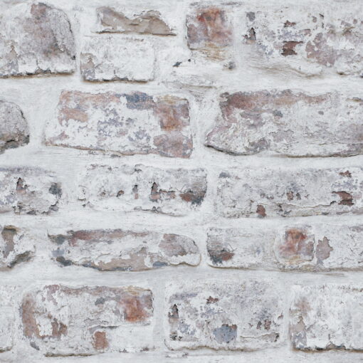 Painted Brick White Washed Wallpaper - Image 3