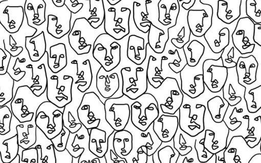 Abstract Face Wallpaper Wallmural - Image 2