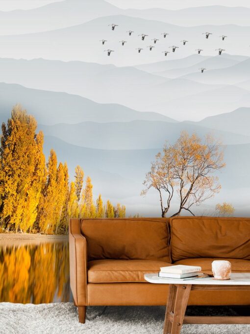 Birch Yellow Forest Wallpaper Wallmural - Image 4