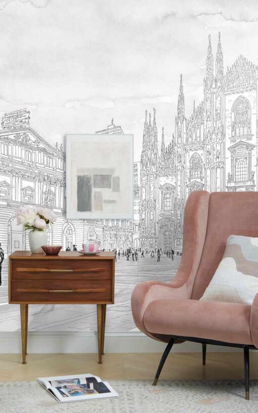 Brussels City Silhouette Design Wallpaper Wallmural - Image 3