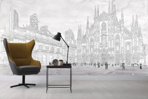 Brussels City Silhouette Design Wallpaper Wallmural - Image 5