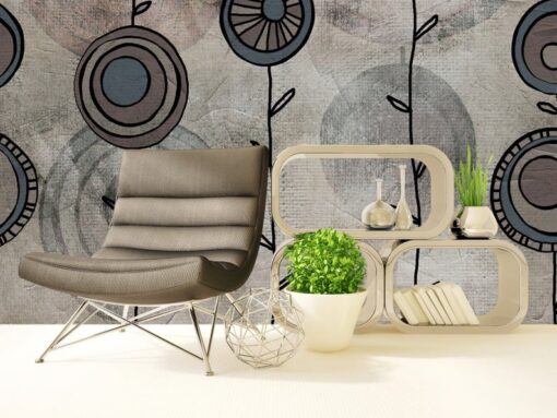 Geometric Flower Wallpaper Wallmural - Image 2