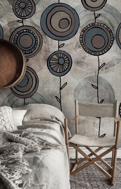 Geometric Flower Wallpaper Wallmural - Image 3