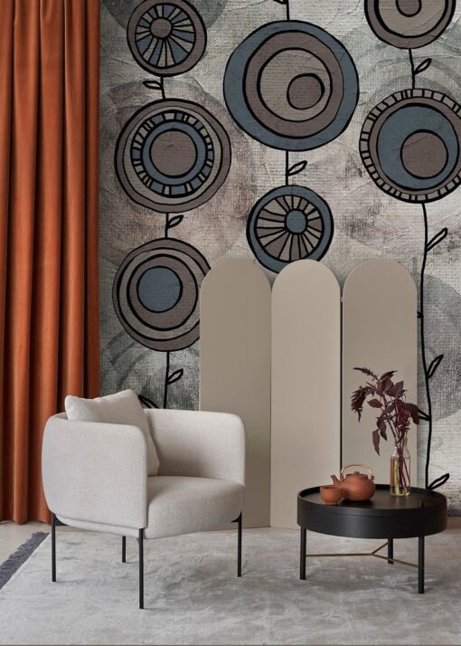 Geometric Flower Wallpaper Wallmural - Image 5