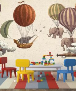 Hot Air Balloons Elephants Wallpaper Wallmural