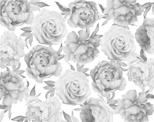 Peonies & Roses Black & White - Image 2