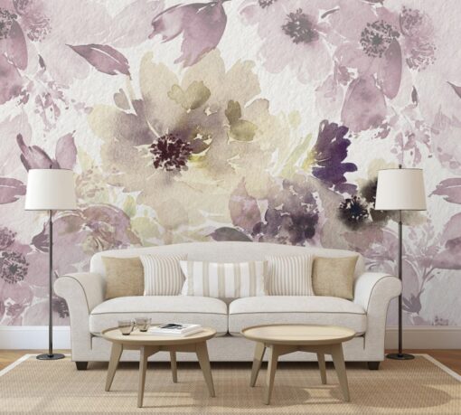 Watercolour Flowers Wallpaper Wallmural