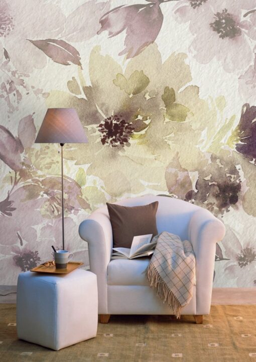 Watercolour Flowers Wallpaper Wallmural - Image 3