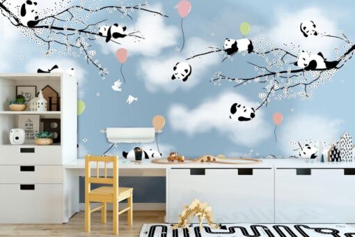 Lazy Pandas Spring Weather Wallmural