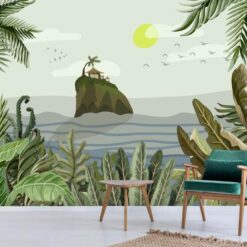 Tropical-Island-Tiki-House Wallmural