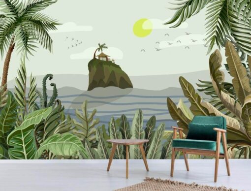 Tropical-Island-Tiki-House Wallmural