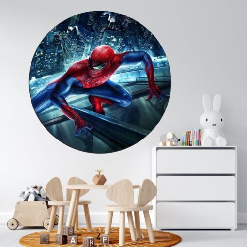 Amazing Spider Man Action Circle Art Wall Mural