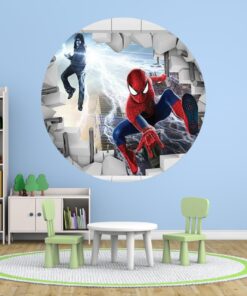 The Amazing Spider Man and Electro Circle Art Wall Mural