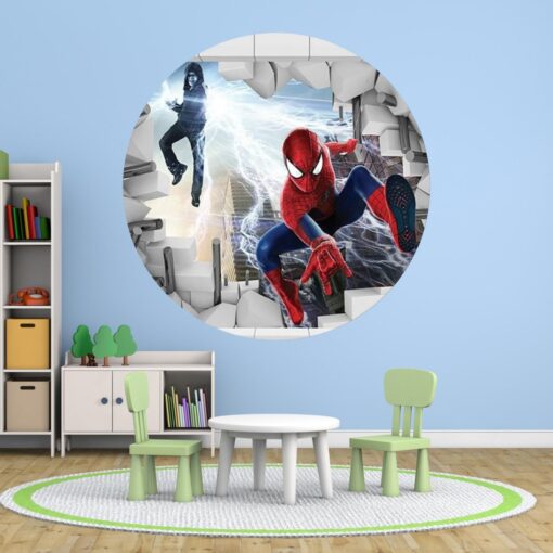 The Amazing Spider Man and Electro Circle Art Wall Mural