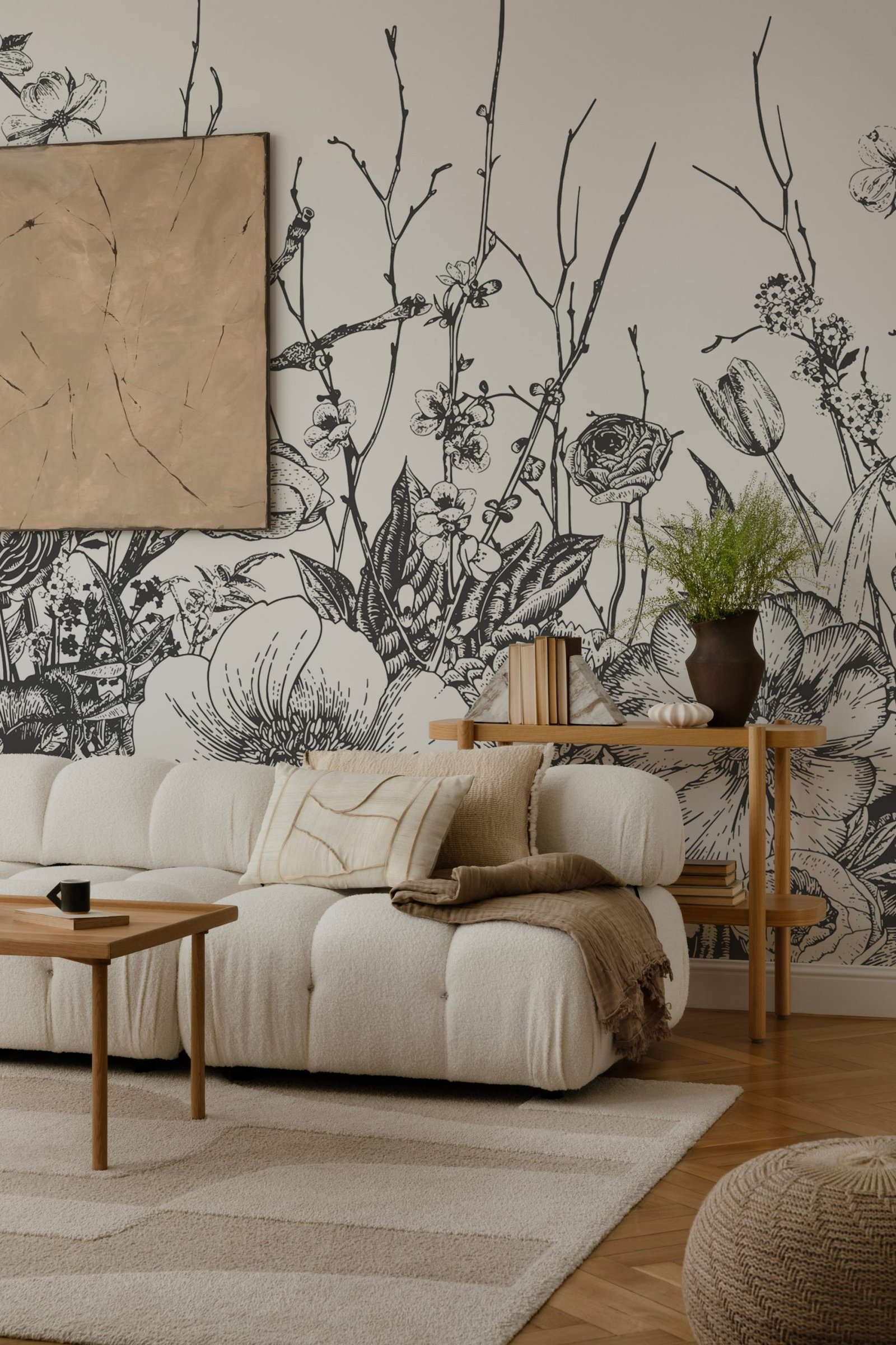 Monochrome Bloom Wallmural - Image 3