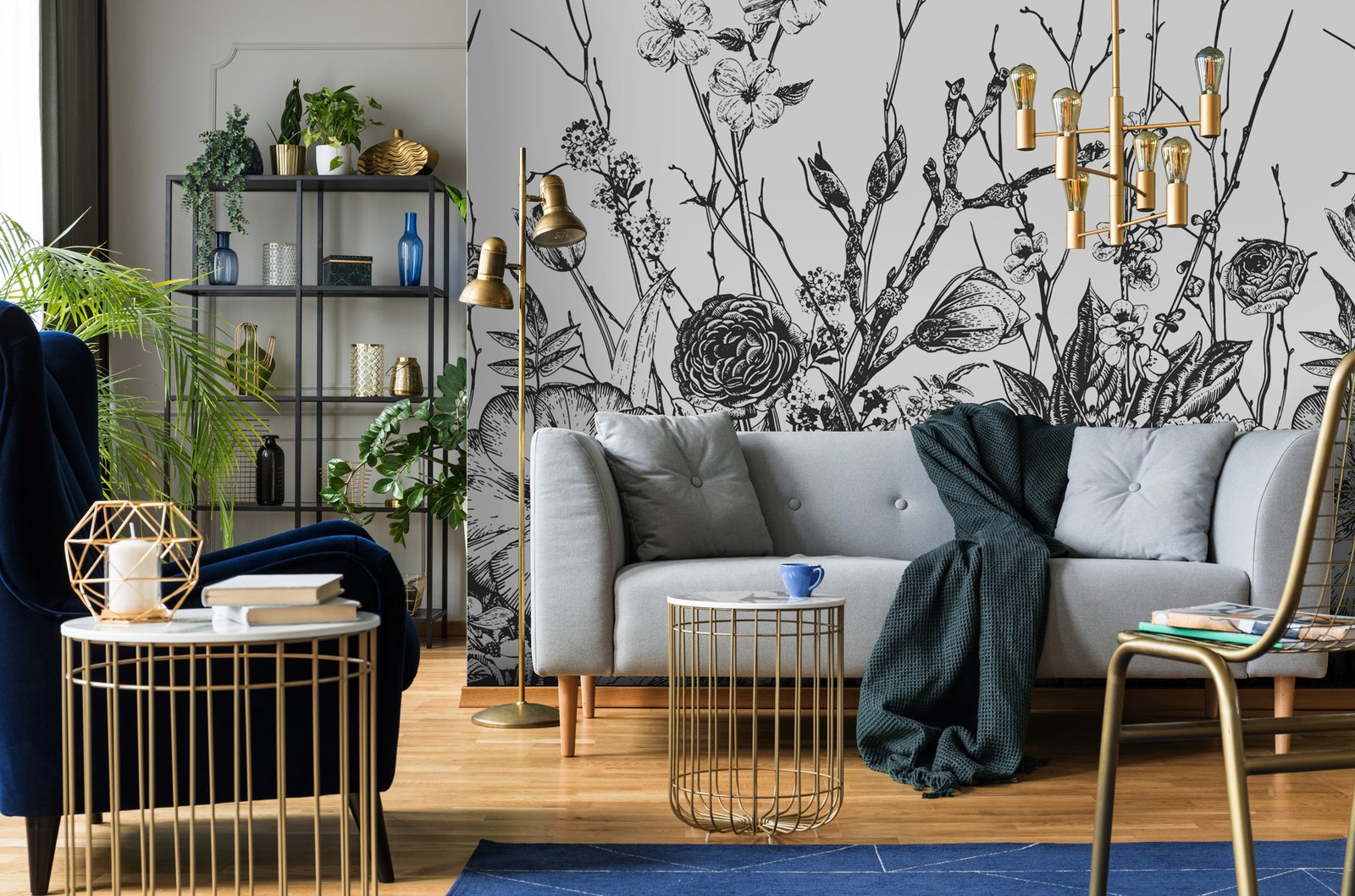 Monochrome Bloom Wallmural - Image 4