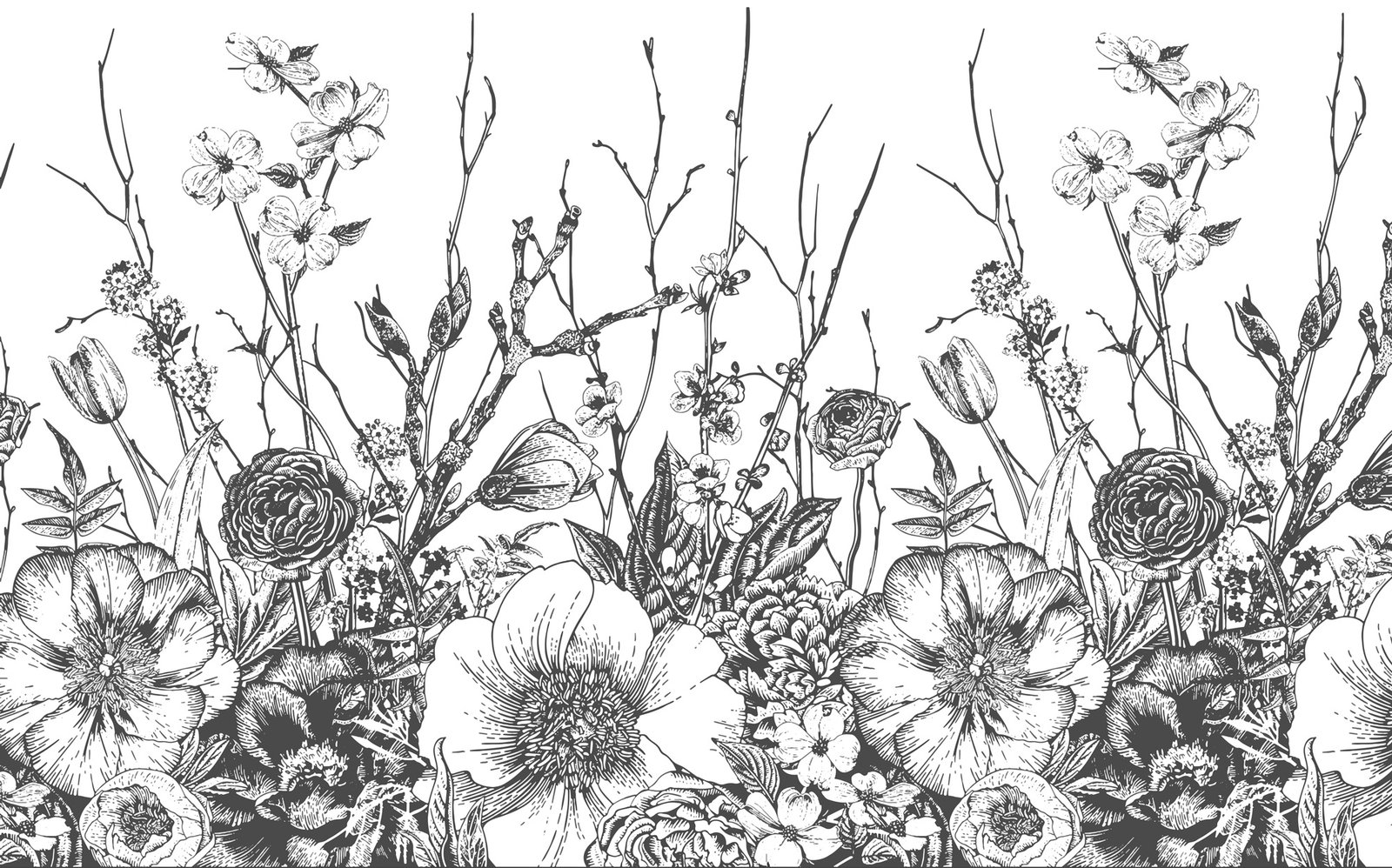 Monochrome Bloom Wallmural - Image 5